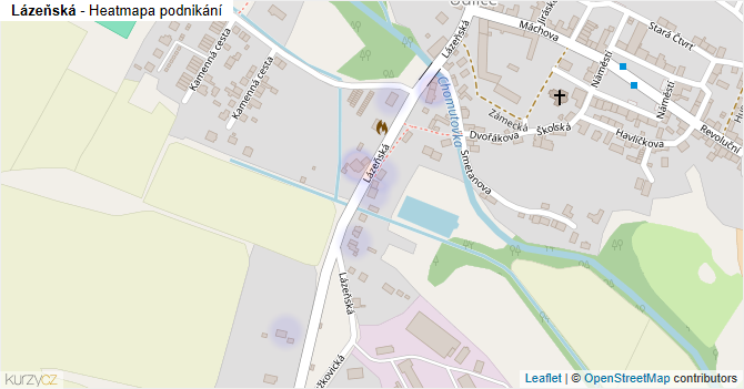 Lázeňská - mapa podnikání