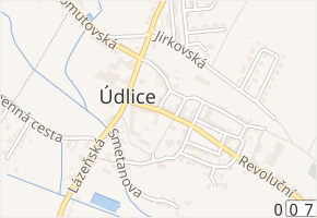 Máchova v obci Údlice - mapa ulice
