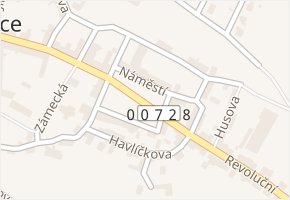 Náměstí v obci Údlice - mapa ulice