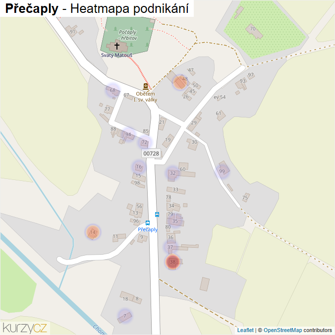 Mapa Přečaply - Firmy v části obce.