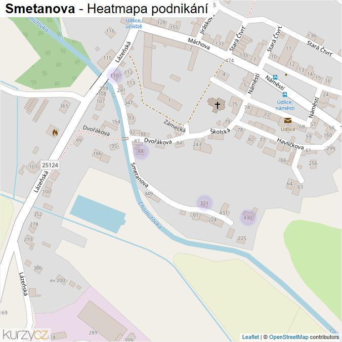 Mapa Smetanova - Firmy v ulici.
