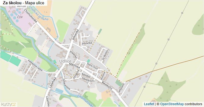 Za školou - mapa ulice