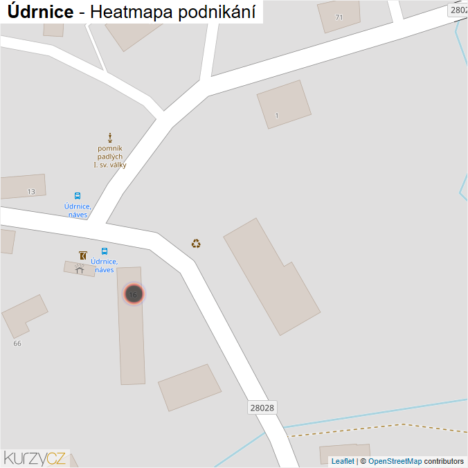 Mapa Údrnice - Firmy v obci.