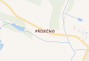 Přísečno v obci Uhelná Příbram - mapa části obce