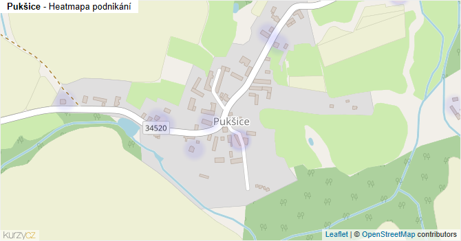 Pukšice - mapa podnikání