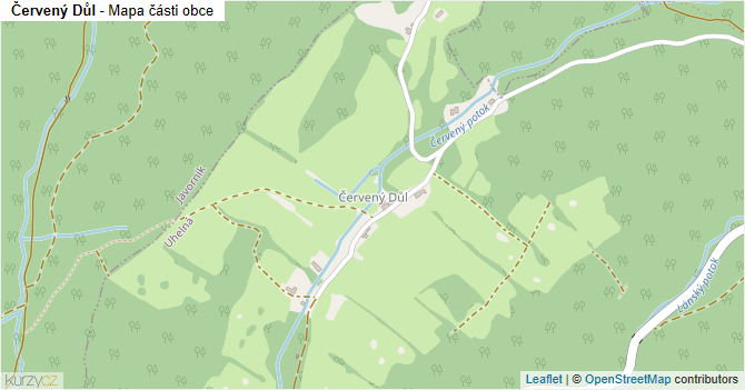Červený Důl - mapa části obce