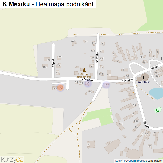 Mapa K Mexiku - Firmy v ulici.