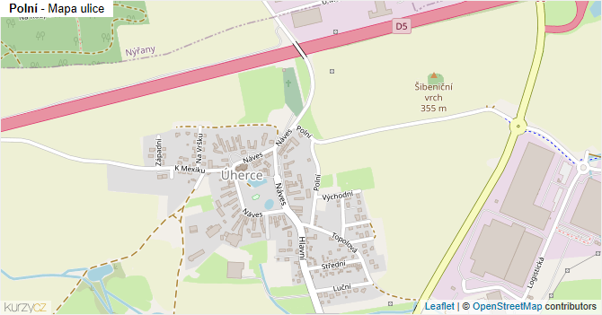 Polní - mapa ulice