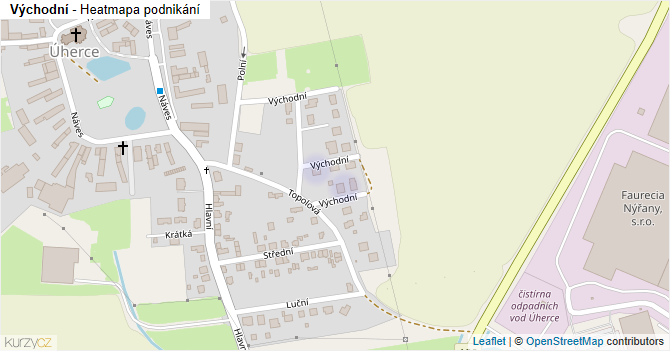 Východní - mapa podnikání