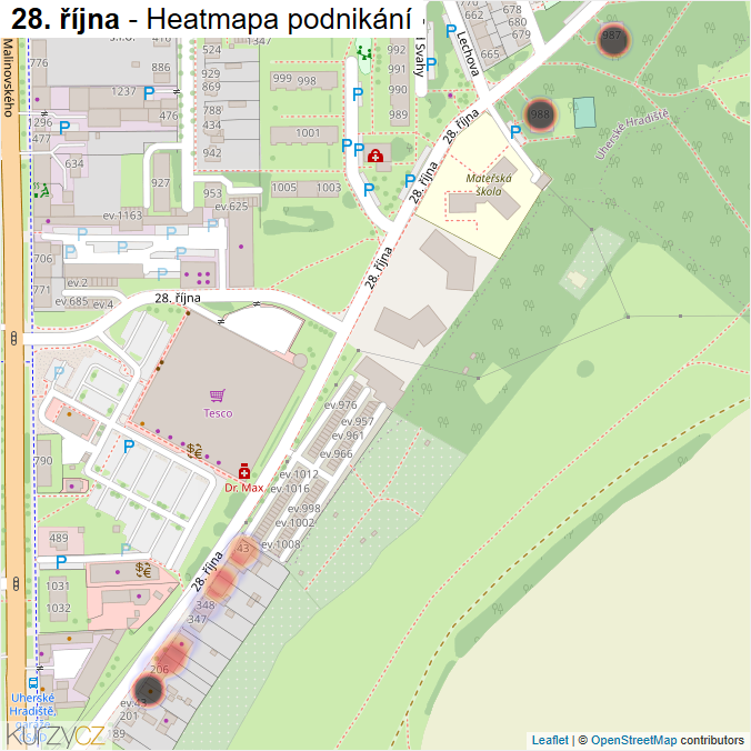 Mapa 28. října - Firmy v ulici.