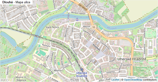 Dlouhá - mapa ulice