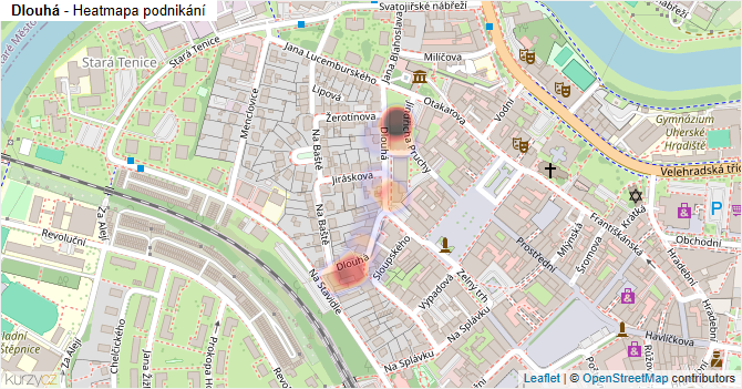 Dlouhá - mapa podnikání