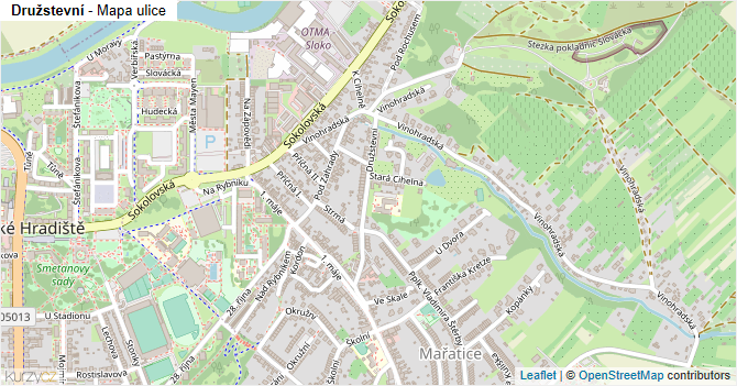 Družstevní - mapa ulice