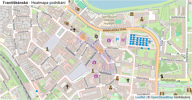 Františkánská - mapa podnikání