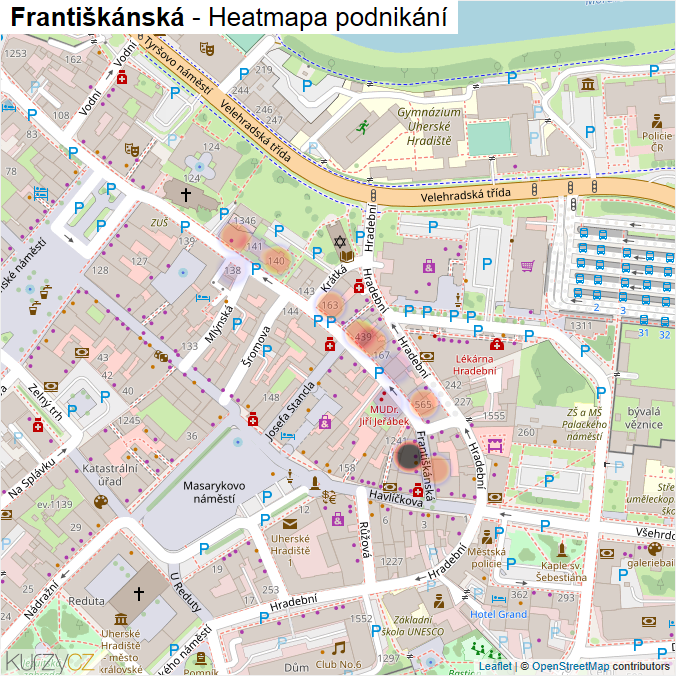 Mapa Františkánská - Firmy v ulici.