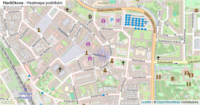 Havlíčkova - mapa podnikání