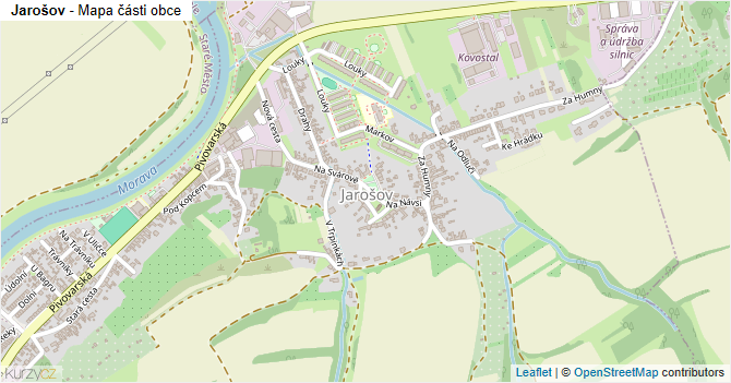 Jarošov - mapa části obce