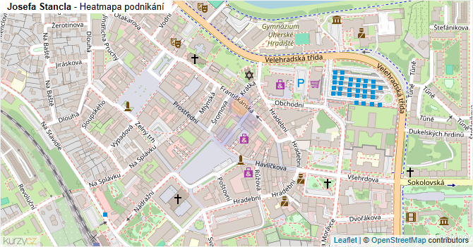 Josefa Stancla - mapa podnikání