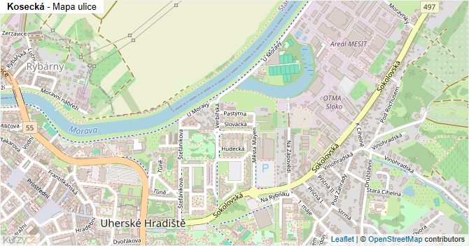 Kosecká - mapa ulice