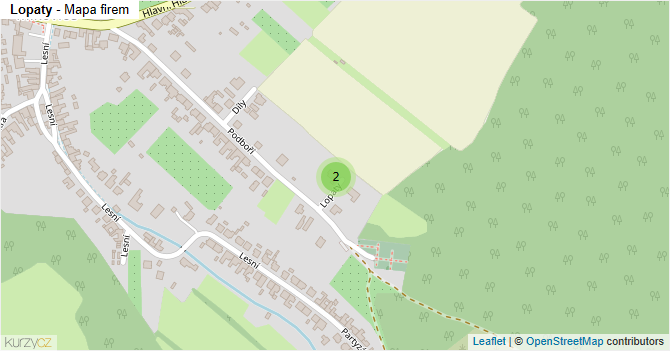 Lopaty - mapa firem