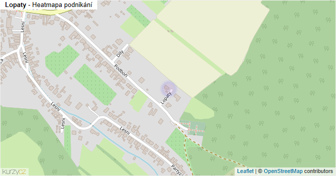 Lopaty - mapa podnikání