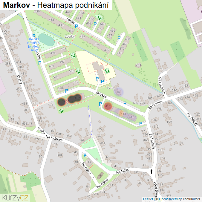 Mapa Markov - Firmy v ulici.