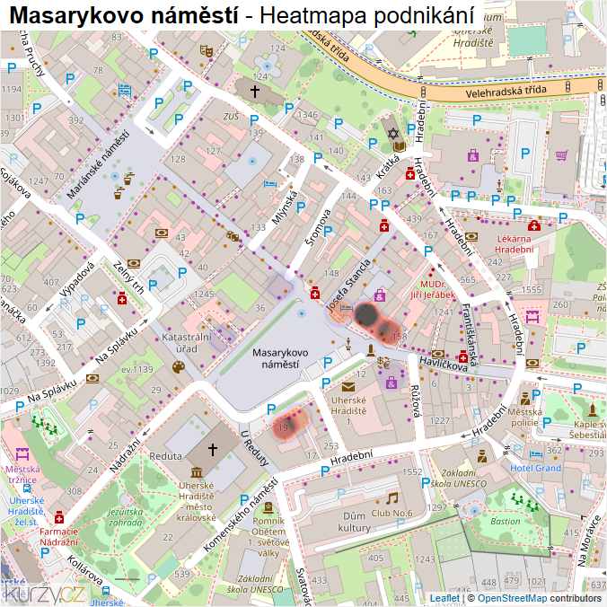 Mapa Masarykovo náměstí - Firmy v ulici.