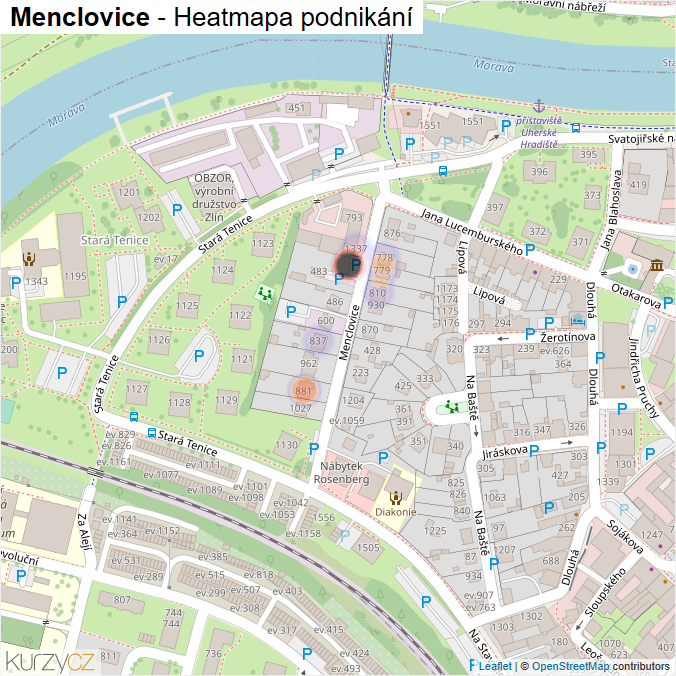 Mapa Menclovice - Firmy v ulici.