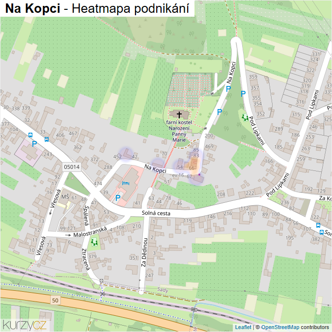 Mapa Na Kopci - Firmy v ulici.