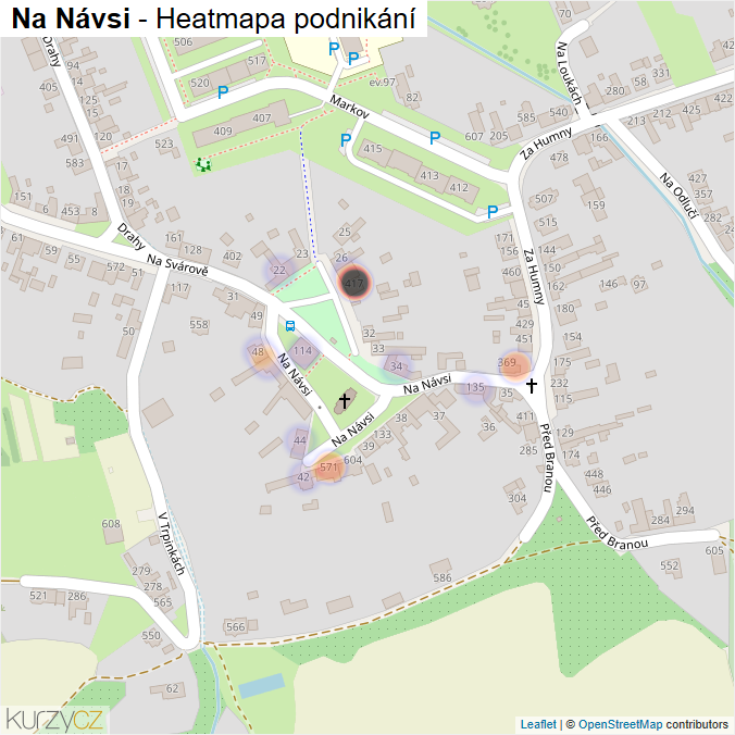 Mapa Na Návsi - Firmy v ulici.