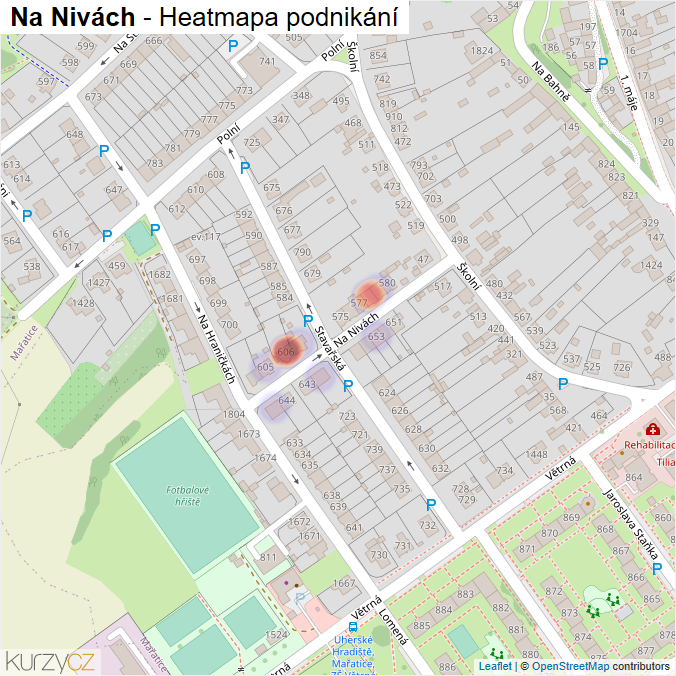 Mapa Na Nivách - Firmy v ulici.