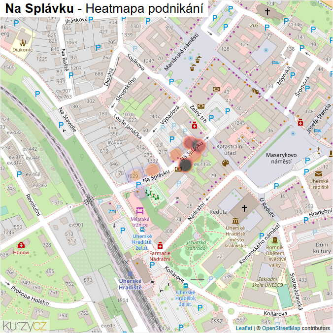 Mapa Na Splávku - Firmy v ulici.