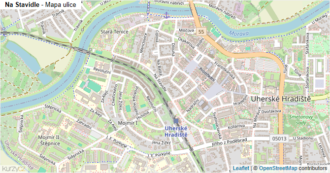 Na Stavidle - mapa ulice
