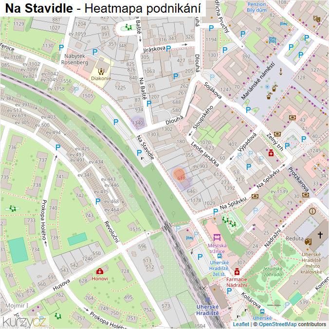 Mapa Na Stavidle - Firmy v ulici.