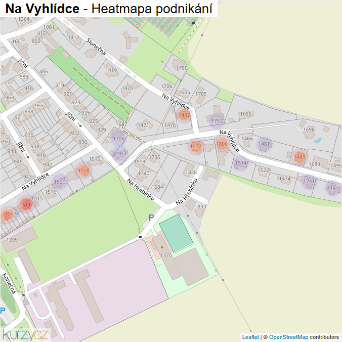 Mapa Na Vyhlídce - Firmy v ulici.