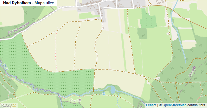 Nad Rybníkem - mapa ulice