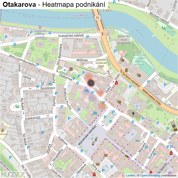 Mapa Otakarova - Firmy v ulici.