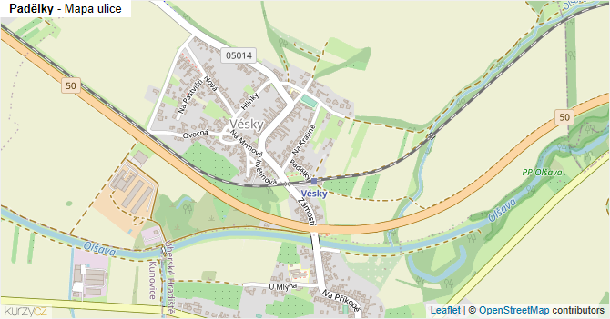 Padělky - mapa ulice