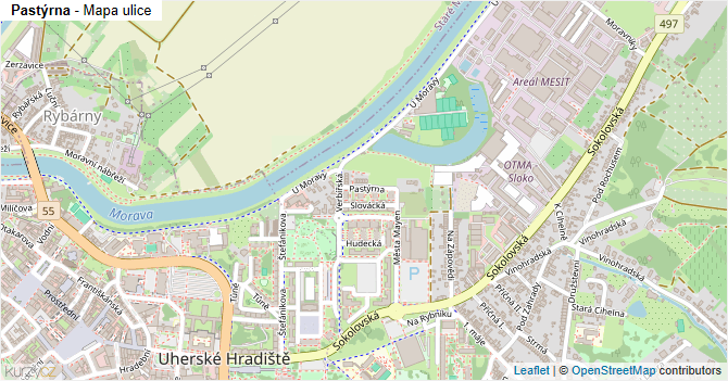 Pastýrna - mapa ulice