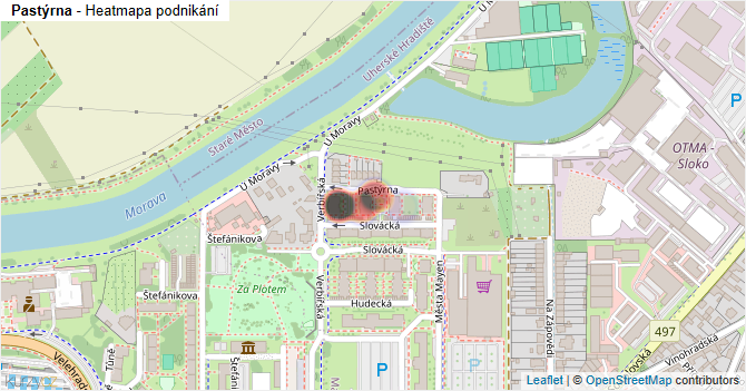 Pastýrna - mapa podnikání