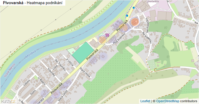 Pivovarská - mapa podnikání