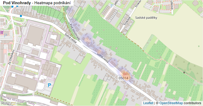Pod Vinohrady - mapa podnikání