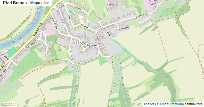Před Branou - mapa ulice