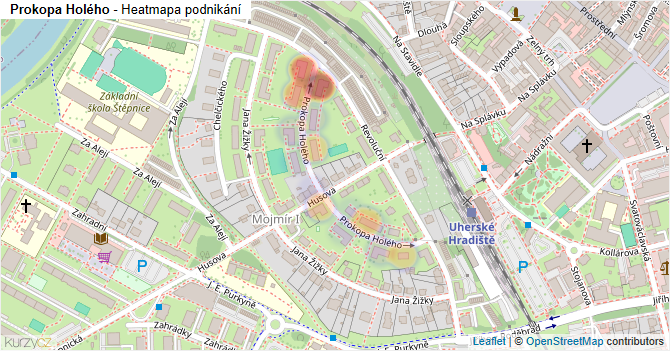Prokopa Holého - mapa podnikání