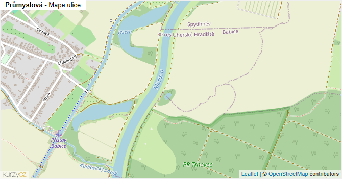 Průmyslová - mapa ulice
