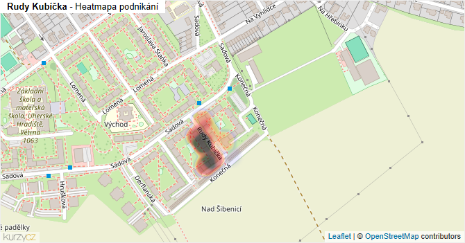 Rudy Kubíčka - mapa podnikání