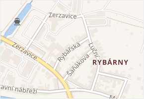 Rybářská v obci Uherské Hradiště - mapa ulice
