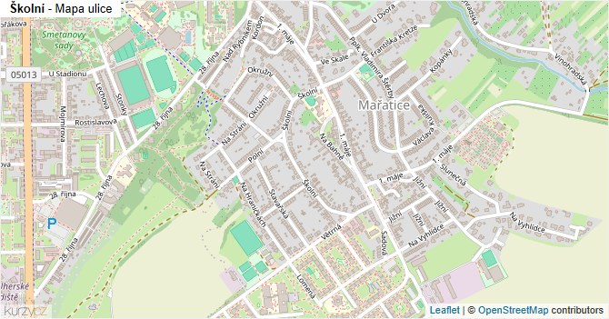 Školní - mapa ulice