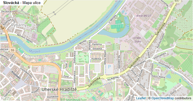 Slovácká - mapa ulice