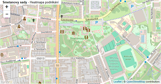 Smetanovy sady - mapa podnikání